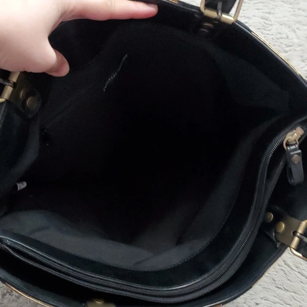 Vintage Naturalizer leaves pattern large tote bag